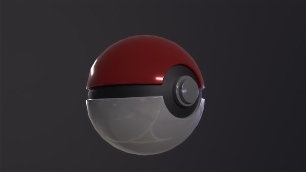 Realistic pokeball 3D model