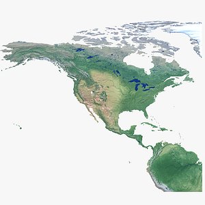 North America Topographic Map 3D model