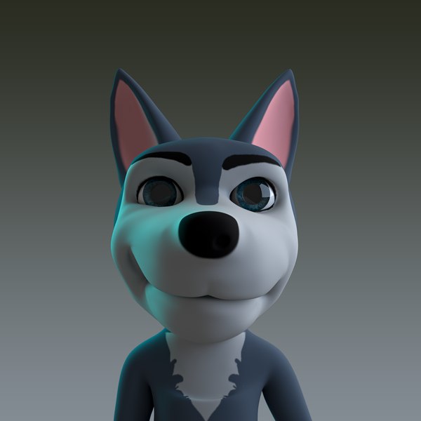 modelo 3d Lobo joven estilizado Rigged - TurboSquid 2012483