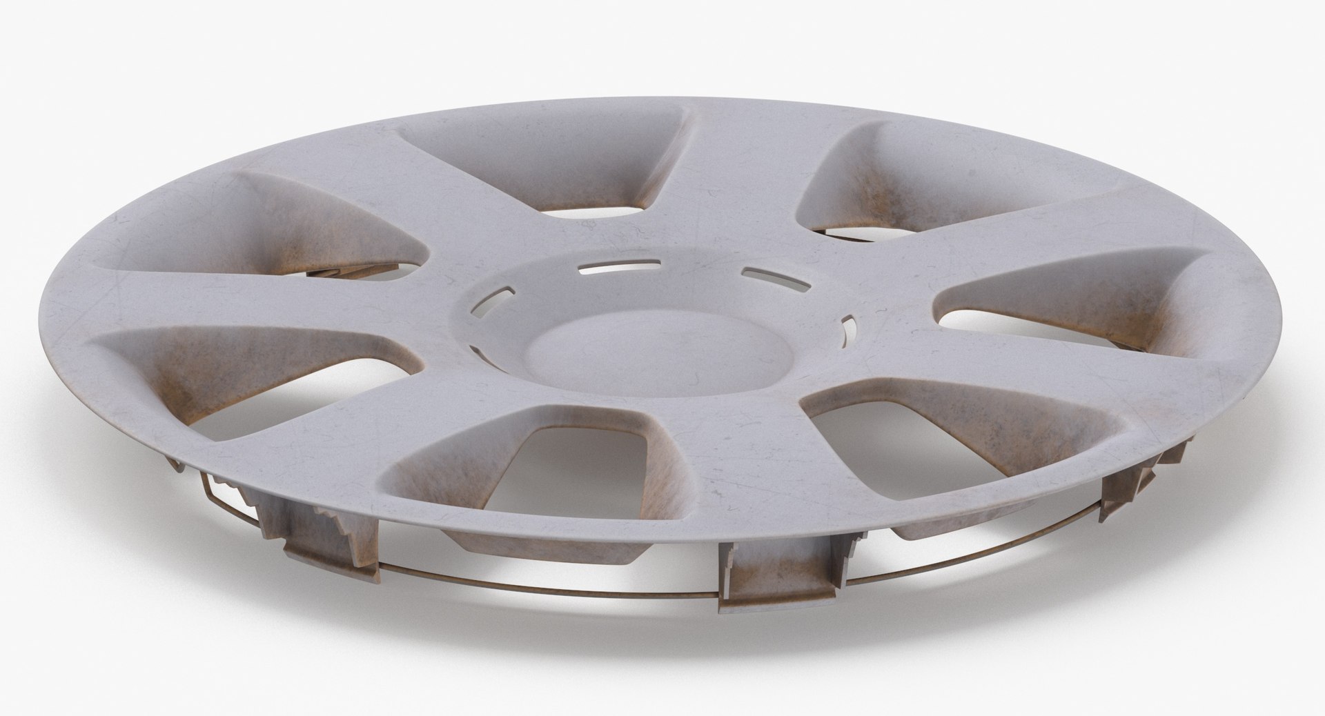 3D Model Hubcap 01 Dirty Discarded And Damaged Broken TurboSquid 2027258