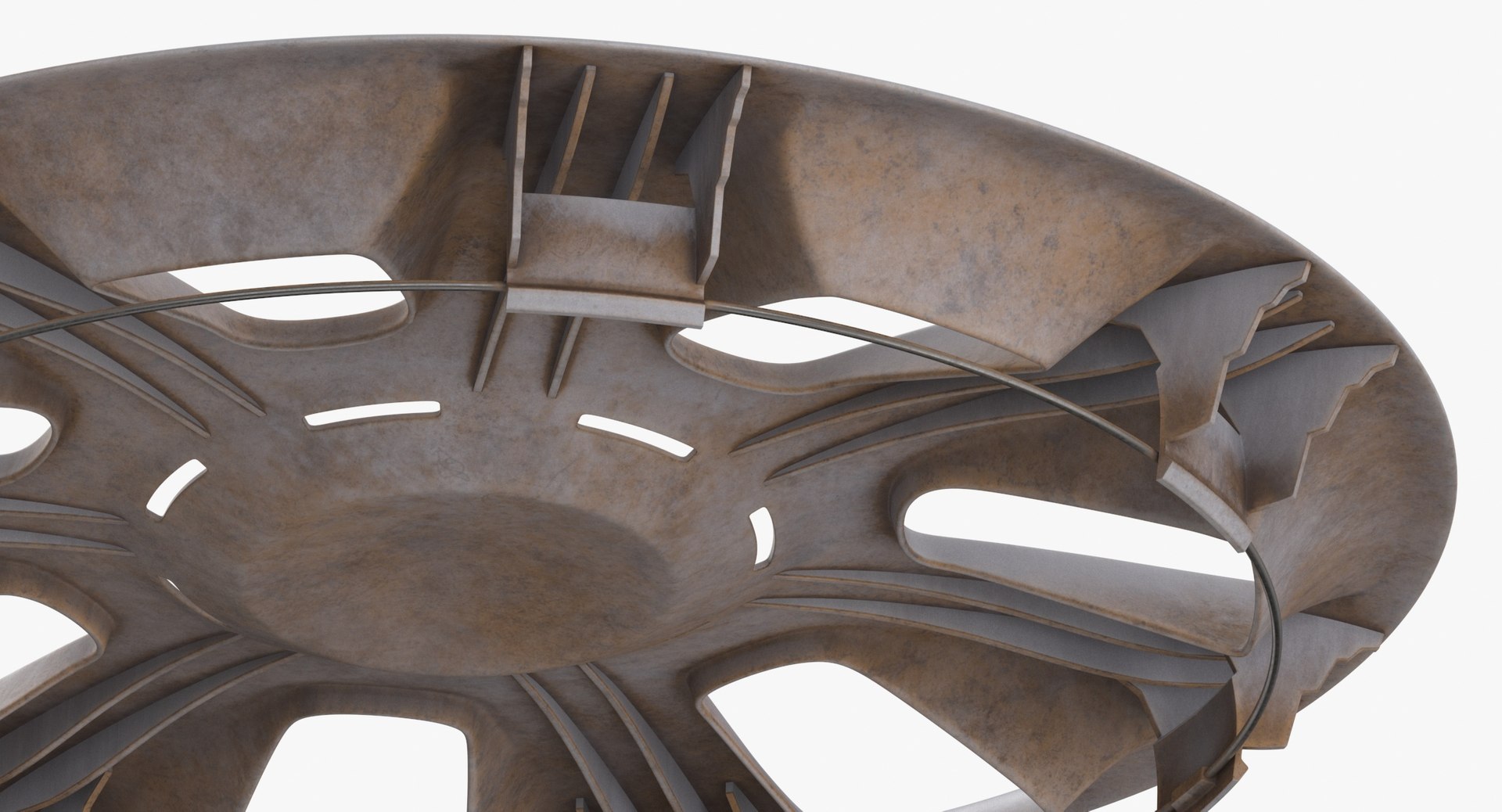 3D Model Hubcap 01 Dirty Discarded And Damaged Broken TurboSquid 2027258