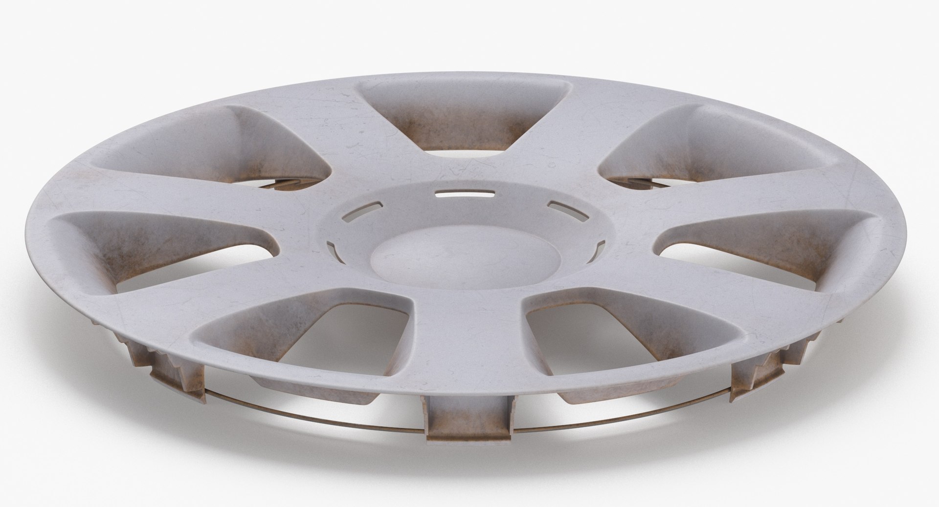 3D Model Hubcap 01 Dirty Discarded And Damaged Broken TurboSquid 2027258
