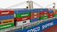 Cosco Chang Qing Cargo Ship with Containers 3D model