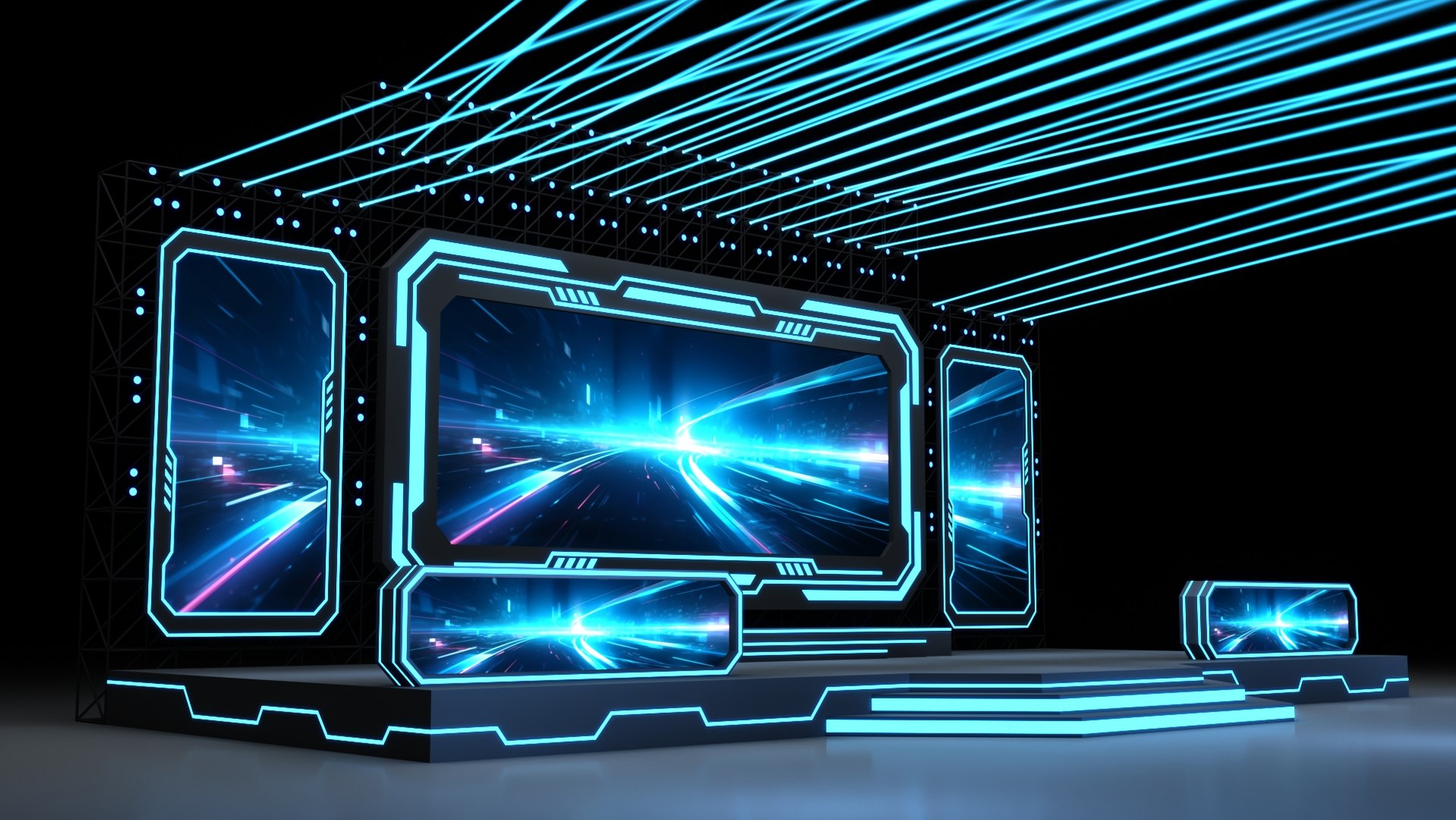 Virtual Event Stage 14 Model - TurboSquid 2259733