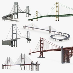 3D Suspension Bridges Collection 4 model