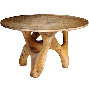 Rustic Sculptural Rural style solid wood dining table eco-design 3D model