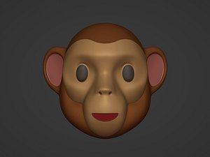 3D Monkey Head Smiley model
