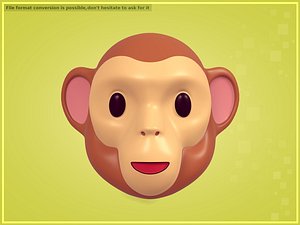3D Monkey Head Smiley model