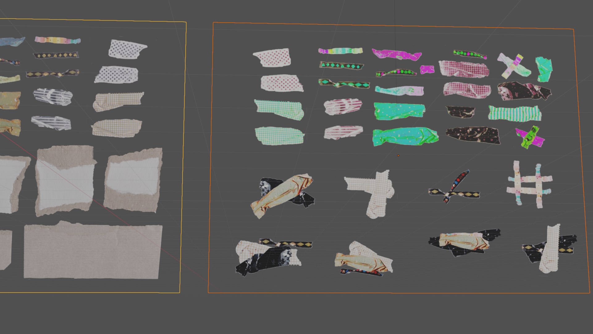 Cardboard And Cute Sticky Notes Set And Seamless Texture Tiles Model ...