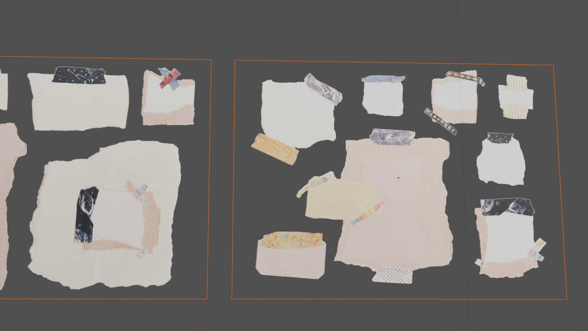 Cardboard And Cute Sticky Notes Set And Seamless Texture Tiles Model ...