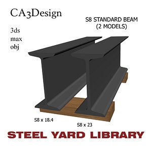 3d model of s8 standard beam steel