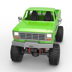 Diecast Wheel Standing Mega Truck Scale 1 to 25 3D