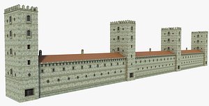 3D medieval wall