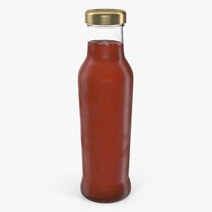 barbecue sauce glass bottle 3D model