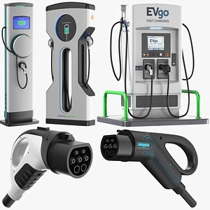 Three Electric Car Chargers