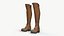 Botas de couro altas Jogo pronto Texturas PBR
