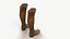 Botas de couro altas Jogo pronto Texturas PBR