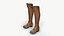 Botas de couro altas Jogo pronto Texturas PBR
