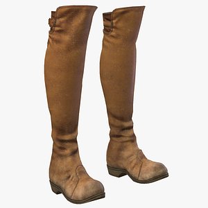 ready leather boots pbr 3D model