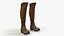 Botas de couro altas Jogo pronto Texturas PBR
