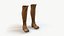 Botas de couro altas Jogo pronto Texturas PBR
