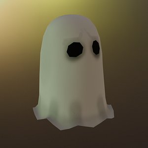 Cute animated lowpoly ghost