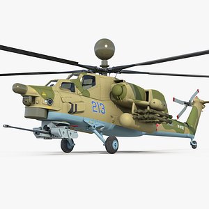 Attack Helicopter MI-28N Havoc with Radar Station