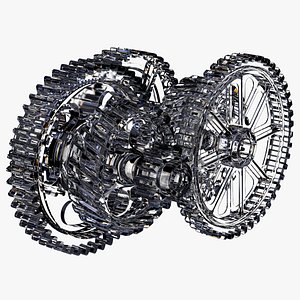 3D model crystal mechanism gear