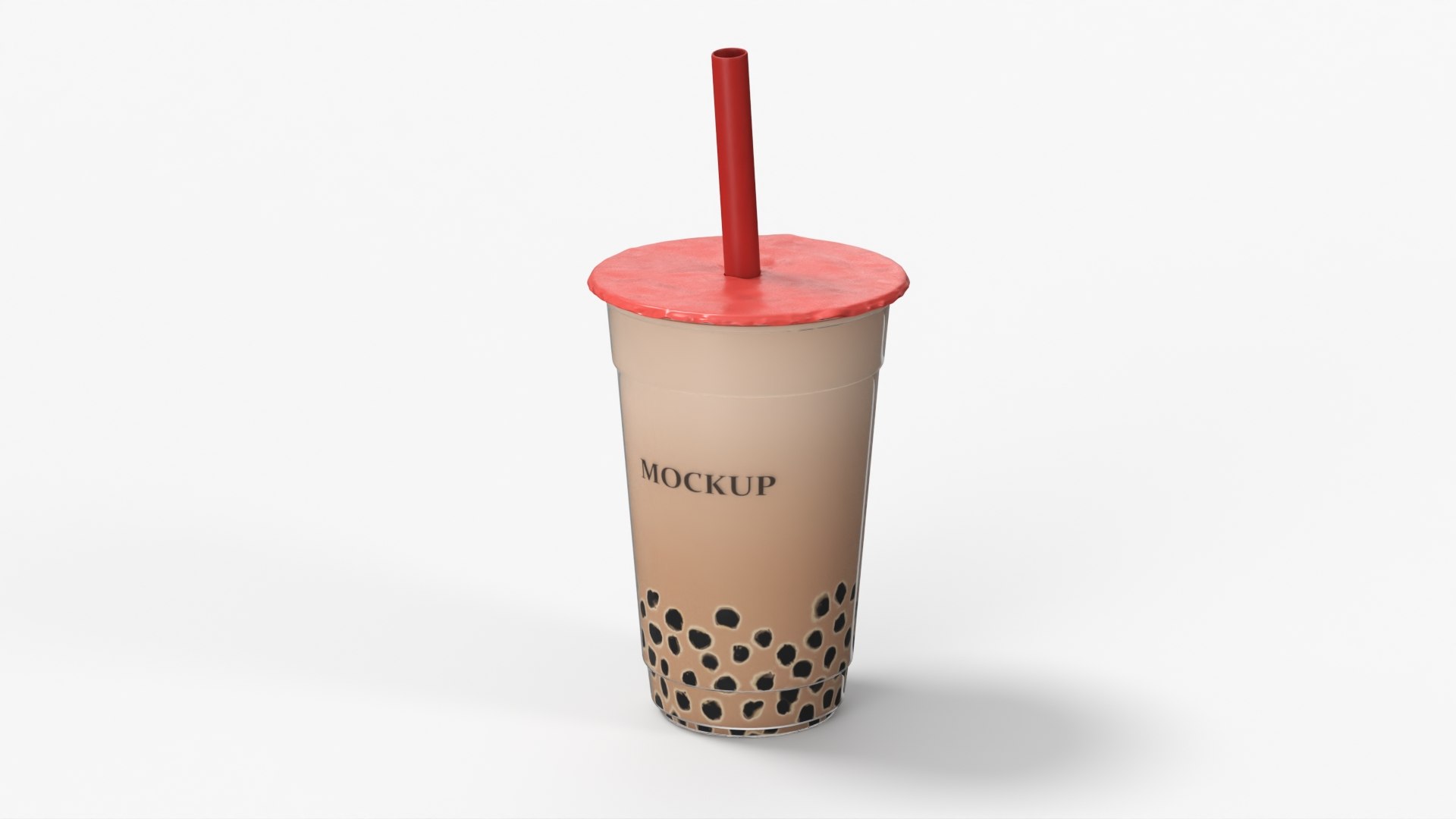 Mockup Bubble Tea Beverage with Straw 3D model preview