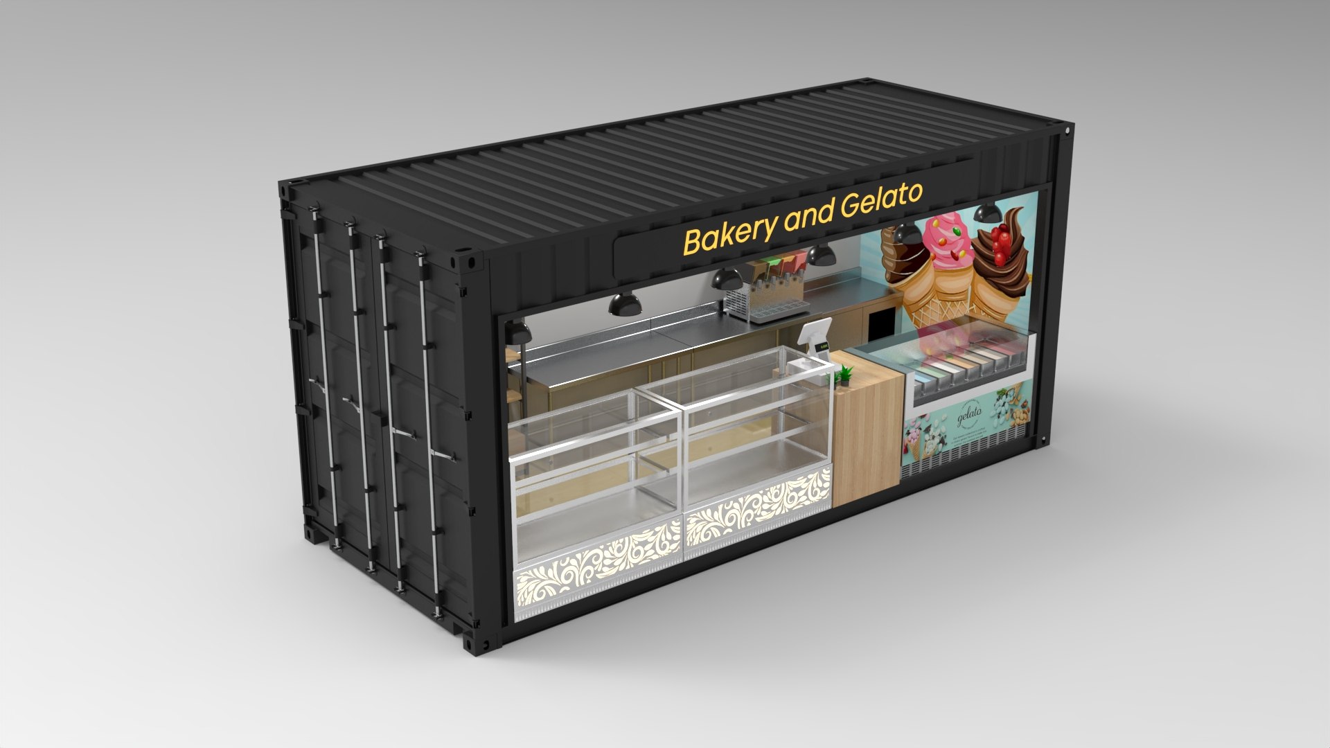 Bakery And Gelato Booth Container Model - TurboSquid 2234796