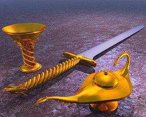 3d gold dragon fantasy genie lamp model