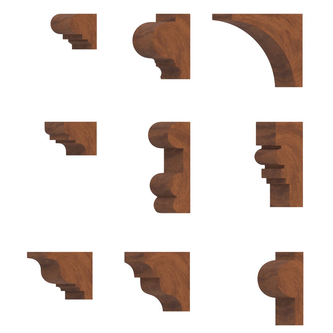 Set Molding Mahogany Part 2 3D model preview