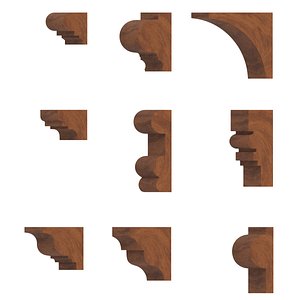 3D Set Molding Mahogany Part 2 model