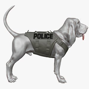 3d model bloodhound dog body armor