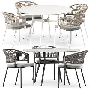 3D model BRANCH bistro table and CTR armchair