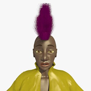 3d model mohican punk helen female character