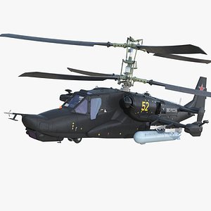 Kamov Ka-52 or Alligator Russian Attack Helicopter Rigged 3D Model