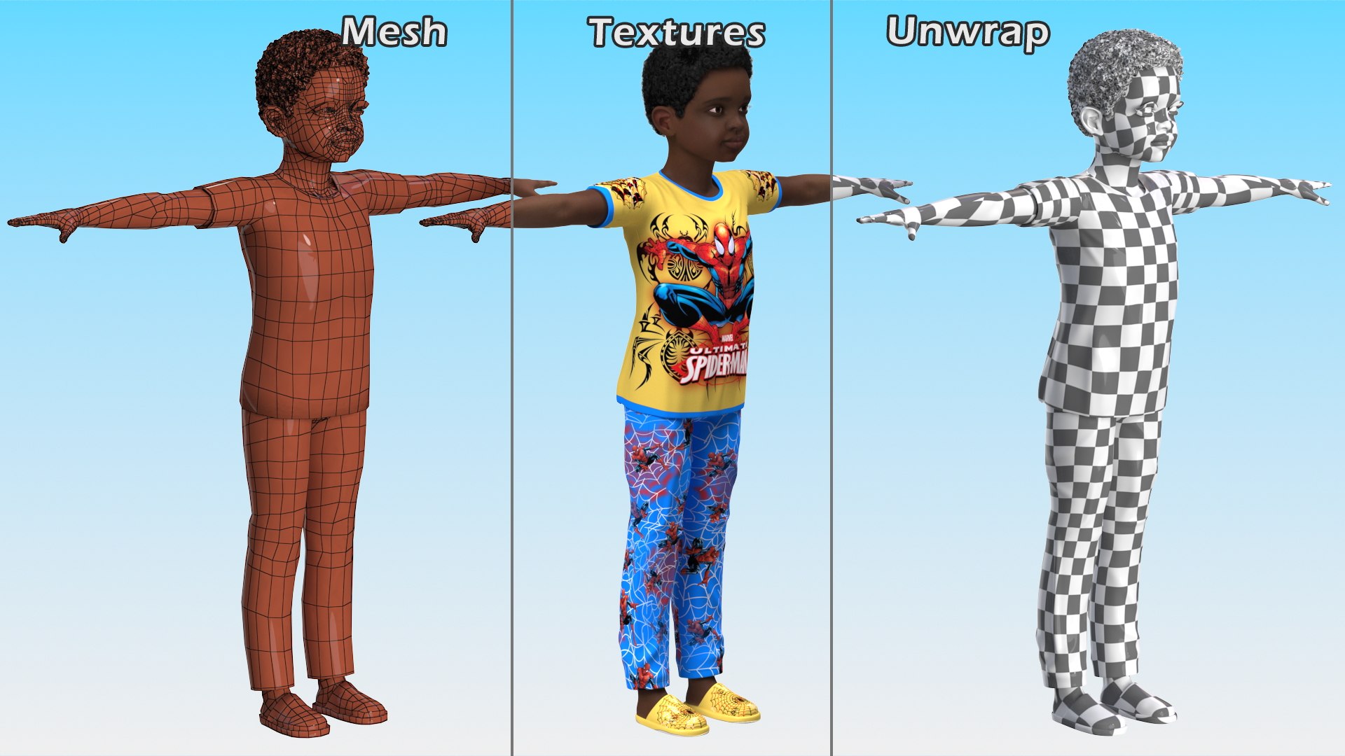 Black Child Boy Home Style T-Pose 3D model https://p.turbosquid.com/ts-thumb/2e/LoGpgO/Nk/blackchildboyhomestyletpose3dmodel013/jpg/1661748032/1920x1080/fit_q87/7580058e8b89453c75f891990e8faaa6c7bee688/blackchildboyhomestyletpose3dmodel013.jpg