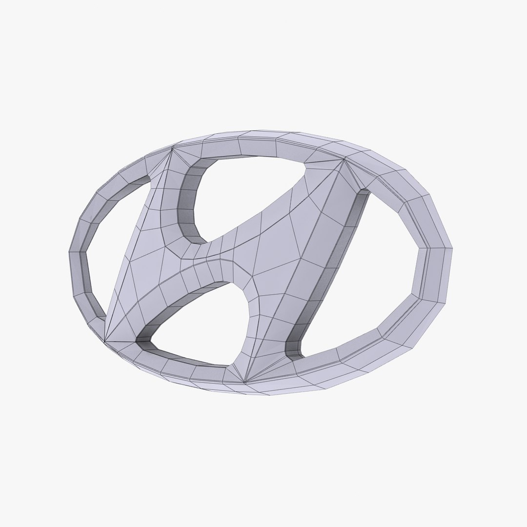 3d Model Of Hyundai Car Alloy Logo