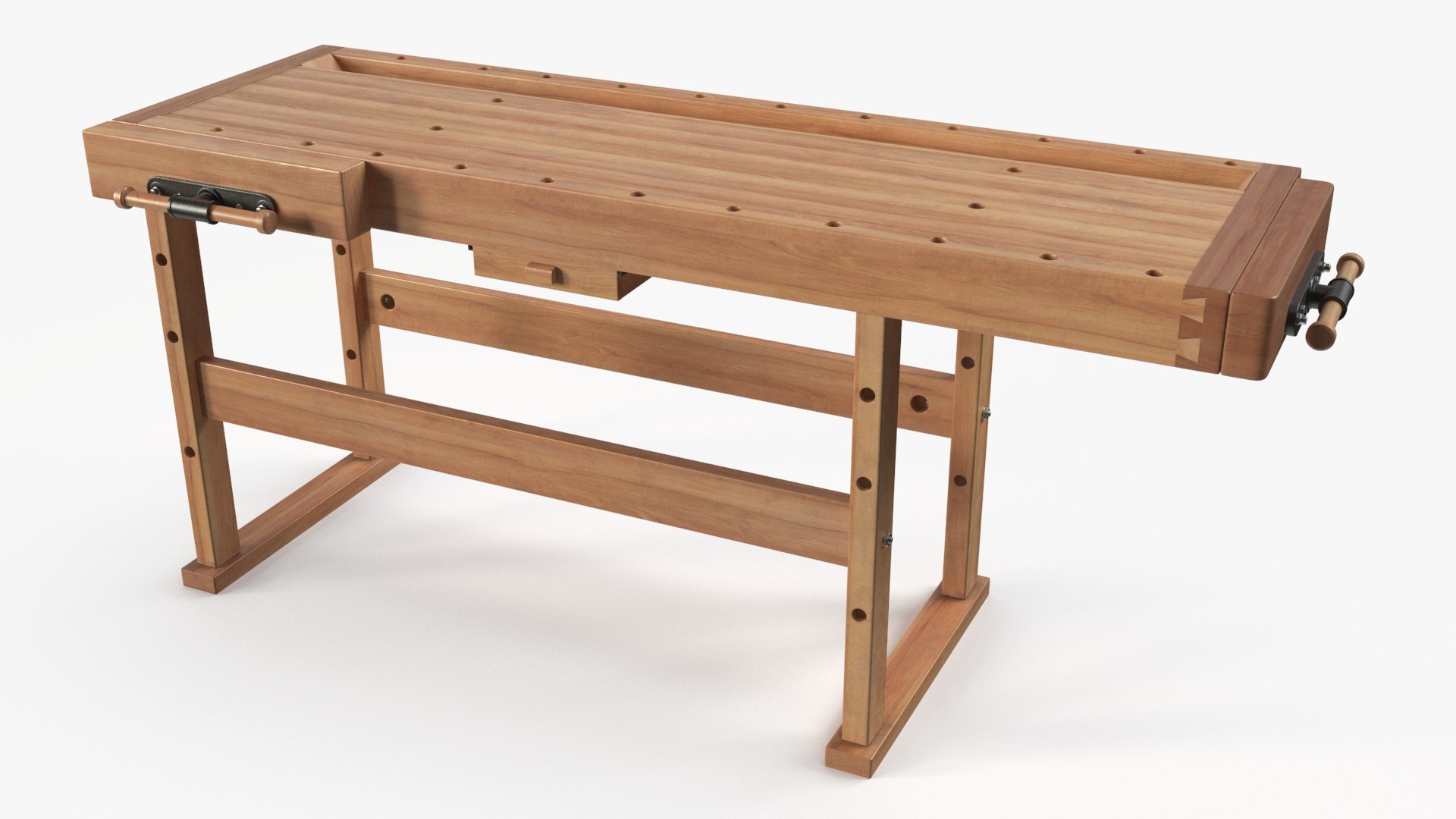 Wood Workbench 3D model preview