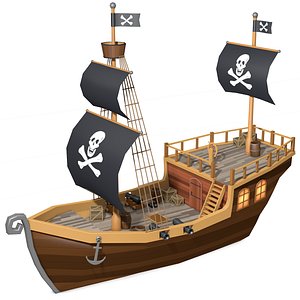 pirate ship 3d obj
