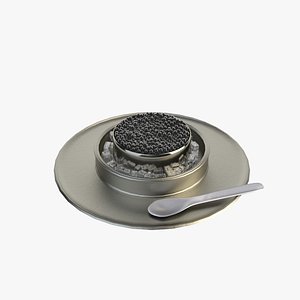 caviar spoon plate 3D