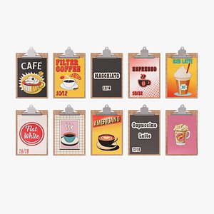 Menu for a coffee shop in PopArt style 3D