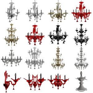 chandeliers sylcom soffio lamp 3d model