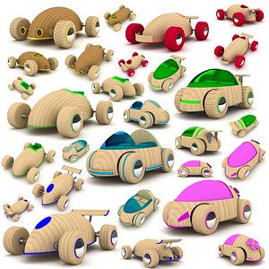 3d model wooden toy cars