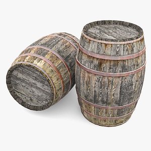 old wooden barrels 3ds
