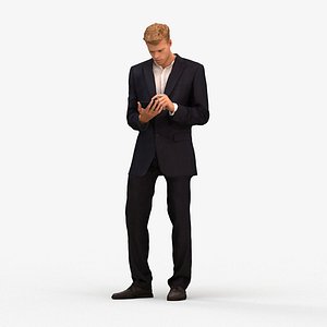00324Boris005 - Adult Caucasian male standing in office with smartphone autumn attire 3D model