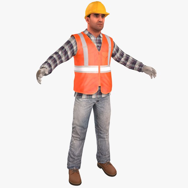 3D construction worker v2 standard - TurboSquid 1528623