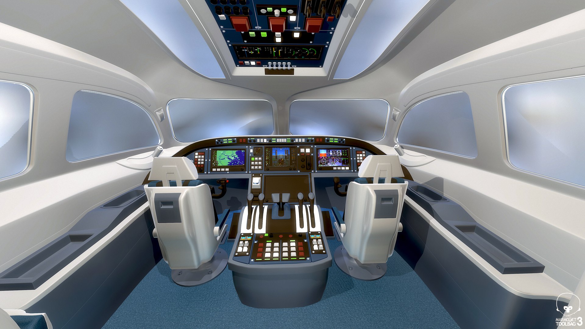 3D Model Cabin Pilots Aircraft Interior - TurboSquid 1511062