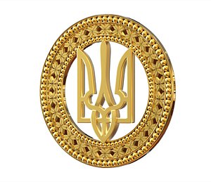 3D model emblem ukraine
